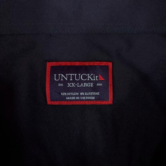 UNTUCKit Gironde Mens Size XXL Black Performance LS Button Up Shirt Stretch - Picture 10 of 14